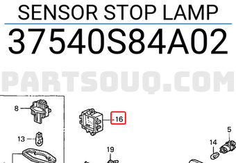Honda 37540S84A02 SENSOR STOP LAMP