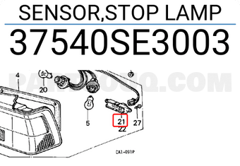 Honda 37540SE3003 SENSOR,STOP LAMP