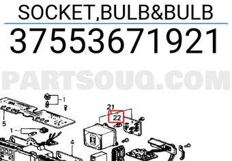 Honda 37553671921 SOCKET,BULB&BULB