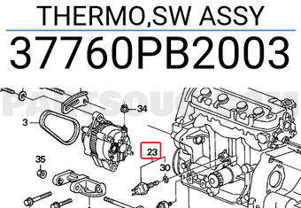 Honda 37760PB2003 THERMO,SW ASSY