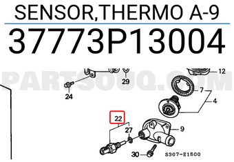 Honda 37773P13004 SENSOR,THERMO A-9