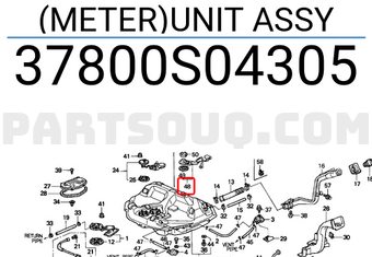 Honda 37800S04305 (METER)UNIT ASSY