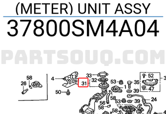 Honda 37800SM4A04 (METER) UNIT ASSY