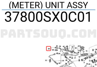 Honda 37800SX0C01 (METER) UNIT ASSY