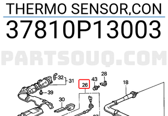 Honda 37810P13003 THERMO SENSOR,CON