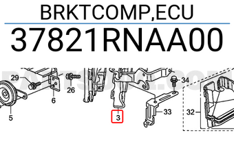Honda 37821RNAA00 BRKTCOMP,ECU