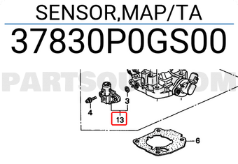 Honda 37830P0GS00 SENSOR,MAP/TA