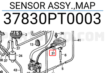 Honda 37830PT0003 SENSOR ASSY.,MAP