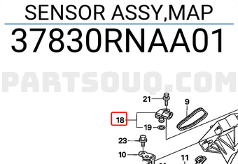 Honda 37830RNAA01 SENSOR ASSY,MAP