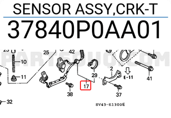 Honda 37840P0AA01 SENSOR ASSY,CRK-T