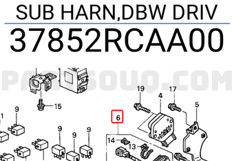 Honda 37852RCAA00 SUB HARN,DBW DRIV