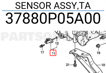 Honda 37880P05A00 SENSOR ASSY,TA