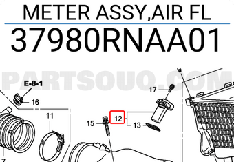 Honda 37980RNAA01 METER ASSY,AIR FL