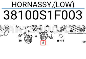 Honda 38100S1F003 HORNASSY,(LOW)