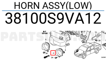 Honda 38100S9VA12 HORN ASSY(LOW)