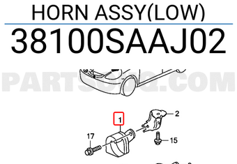 Honda 38100SAAJ02 HORN ASSY(LOW)
