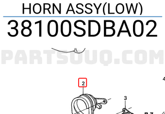 Honda 38100SDBA02 HORN ASSY(LOW)