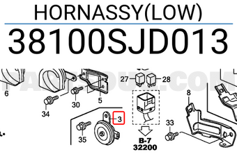 Honda 38100SJD013 HORNASSY(LOW)