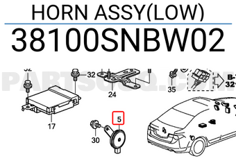 Honda 38100SNBW02 HORN ASSY(LOW)