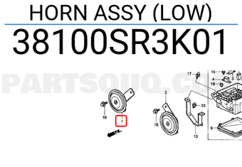 Honda 38100SR3K01 HORN ASSY (LOW)