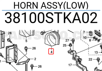 Honda 38100STKA02 HORN ASSY(LOW)