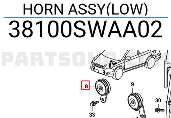 Honda 38100SWAA02 HORN ASSY(LOW)