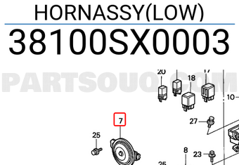 Honda 38100SX0003 HORNASSY(LOW)