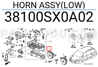Honda 38100SX0A02 HORN ASSY(LOW)