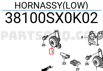 Honda 38100SX0K02 HORNASSY(LOW)