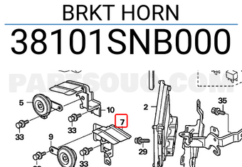 Honda 38101SNB000 BRKT HORN