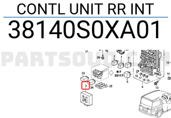 Honda 38140S0XA01 CONTL UNIT RR INT