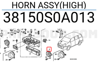 Honda 38150S0A013 HORN ASSY(HIGH)