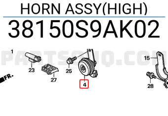 Honda 38150S9AK02 HORN ASSY(HIGH)