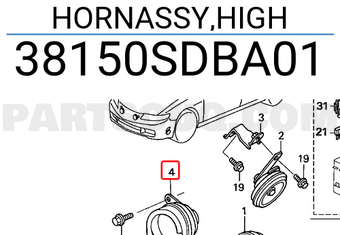 Honda 38150SDBA01 HORNASSY,HIGH