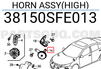 Honda 38150SFE013 HORN ASSY(HIGH)