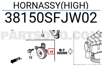 Honda 38150SFJW02 HORNASSY(HIGH)