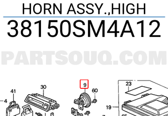 Honda 38150SM4A12 HORN ASSY.,HIGH