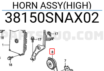 Honda 38150SNAX02 HORN ASSY(HIGH)
