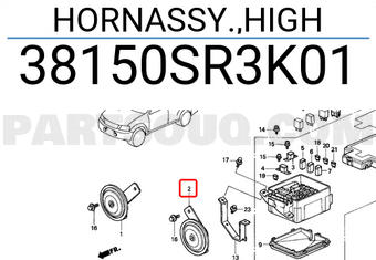 Honda 38150SR3K01 HORNASSY.,HIGH