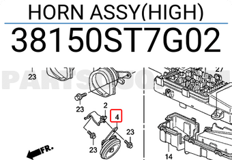 Honda 38150ST7G02 HORN ASSY(HIGH)