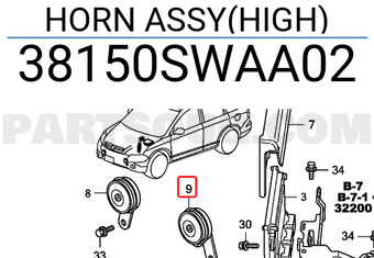 Honda 38150SWAA02 HORN ASSY(HIGH)