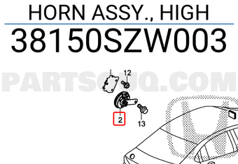 Honda 38150SZW003 HORN ASSY., HIGH