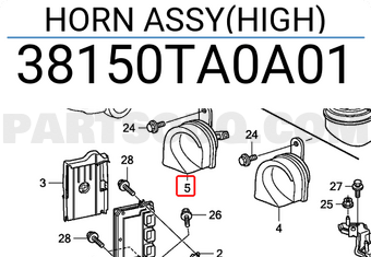 Honda 38150TA0A01 HORN ASSY(HIGH)