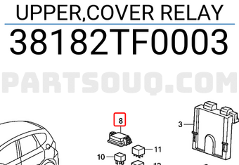 Honda 38182TF0003 UPPER,COVER RELAY