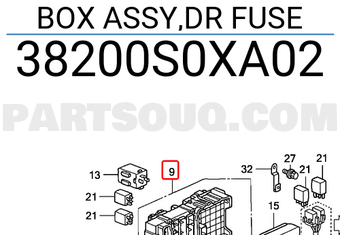 Honda 38200S0XA02 BOX ASSY,DR FUSE