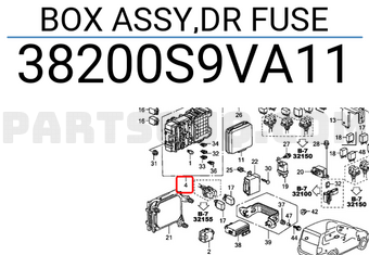 Honda 38200S9VA11 BOX ASSY,DR FUSE