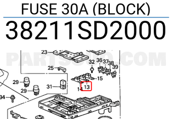 Honda 38211SD2000 FUSE 30A (BLOCK)
