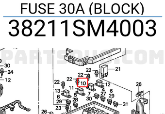 Honda 38211SM4003 FUSE 30A (BLOCK)