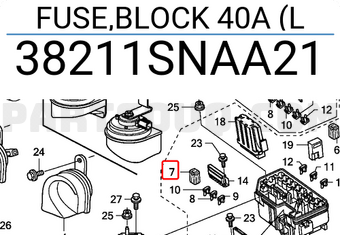 Honda 38211SNAA21 FUSE,BLOCK 40A (L