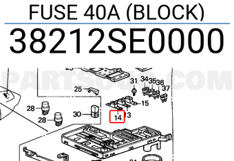 Honda 38212SE0000 FUSE 40A (BLOCK)